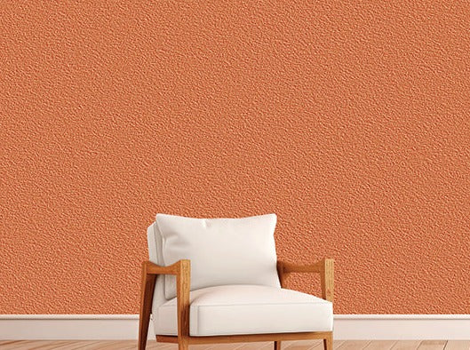 Beautiful sustainable paint Decork in peach applied to an interior wall