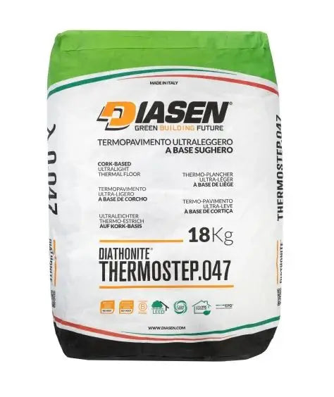 Bag of Diasen Thermostep 047 flooring material on a white background
