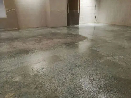 A concrete floor treated with Vapostop