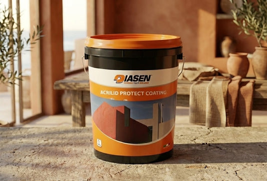 Acrilid Protect Coating pail on an outdoor terrace table