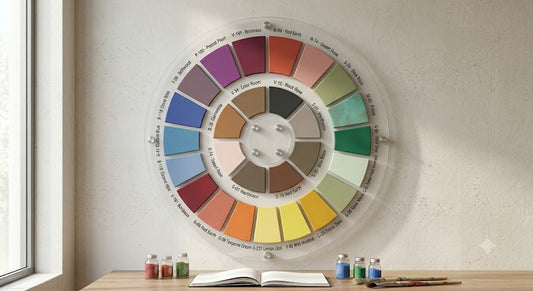 Colour wheel and pigment jars for custom colour tinting