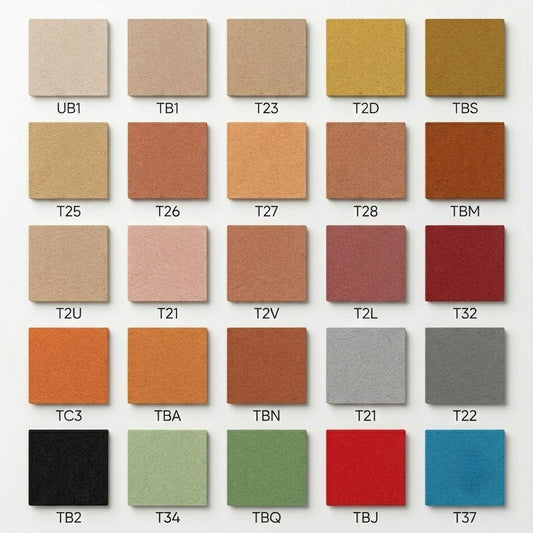 Decork Facade colour chart, 25 standard shades