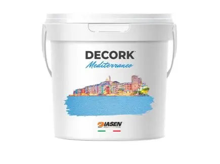 White paint bucket with 'Decork Mediterraneo' and 'DIASEN' branding on a white background